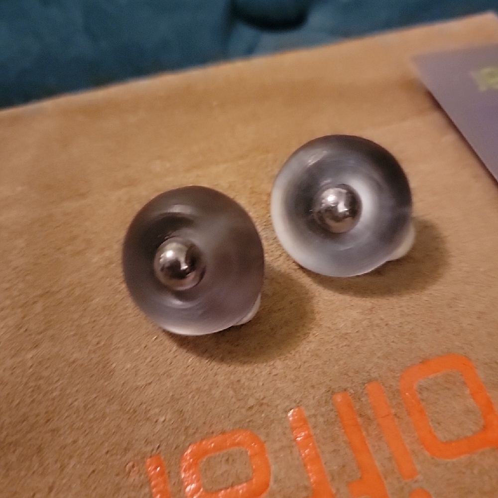 Alexis Bittar Gray Purple Clip On Earrings